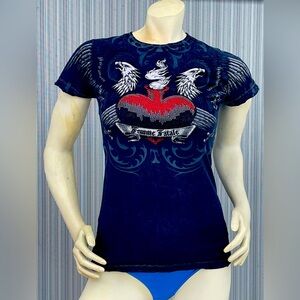 Sinful Black Cotton Tee size S